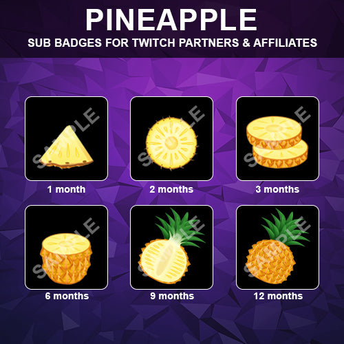 Pineapple Twitch Sub Badges