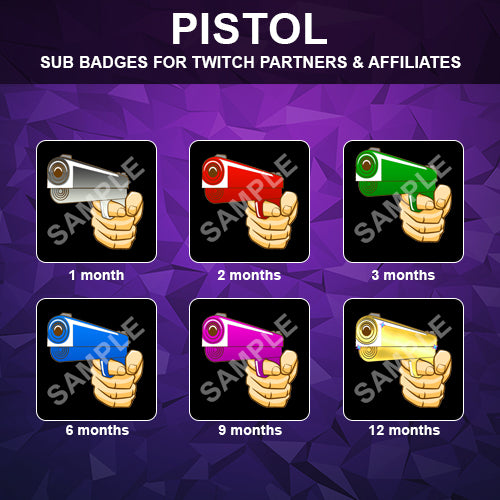 Pistol Twitch Sub Badges