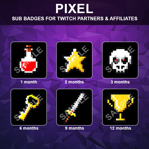 Pixel Twitch Sub Badges