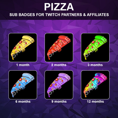 Pizza Twitch Sub Badges