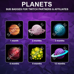 Planets Twitch Sub Badges