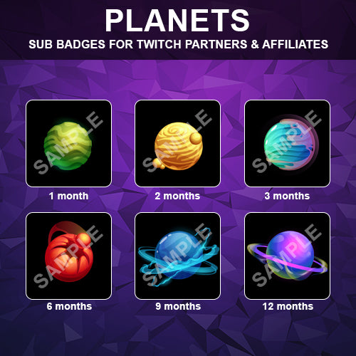Planets Twitch Sub Badges