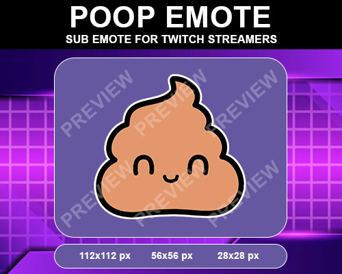 Poop Kawaii Twitch Sub Emote - streamintro.com