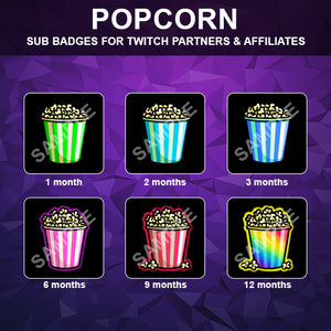 Popcorn Twitch Sub Badges