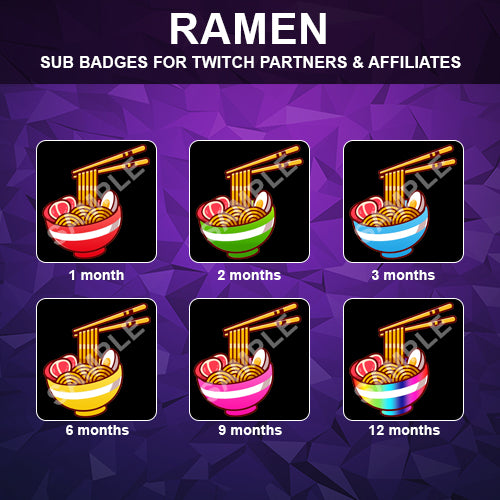 Ramen Twitch Sub Badges