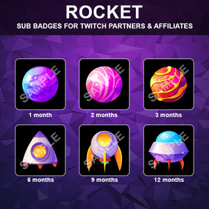 Rocket Twitch Sub Badges