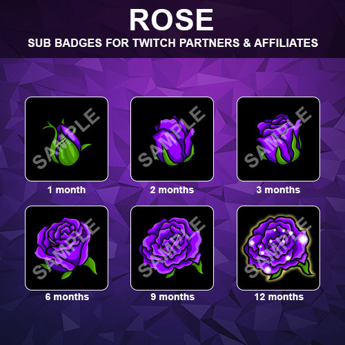 Rose Twitch Sub Badges