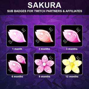 Sakura Flower Twitch Sub Badges