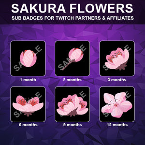 Flowers Sakura Twitch Sub Badges