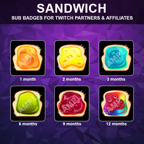 Sandwich Twitch Sub Badges
