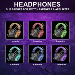 Headphones Twitch Sub Badges