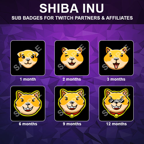 Shiba Inu Twitch Sub Badges