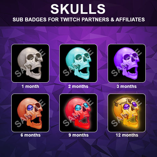 Skulls Twitch Sub Badges