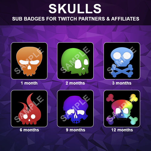 Skulls Twitch Sub Badges