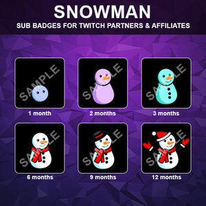 Snowman Twitch Sub Badges