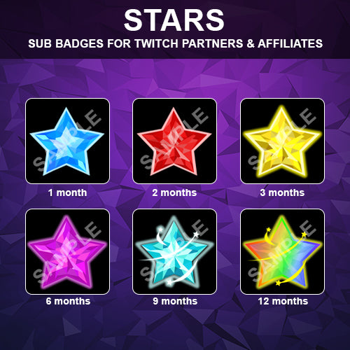 Stars Twitch Sub Badges