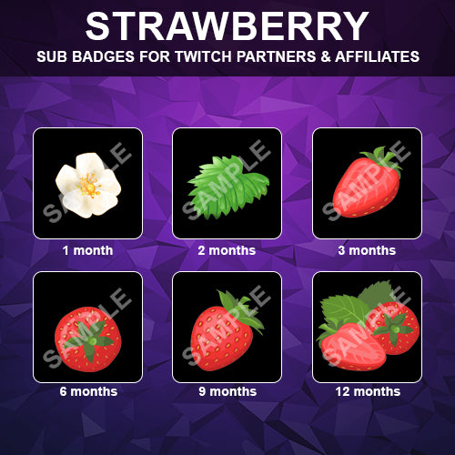Strawberry Twitch Sub Badges
