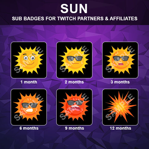 Sun Twitch Sub Badges