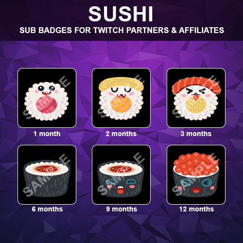 Sushi Twitch Sub Badges