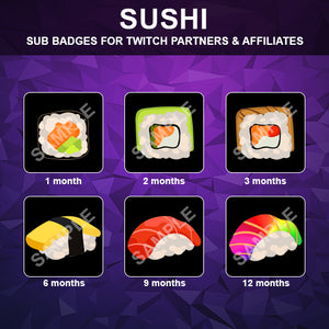Sushi Twitch Sub Badges