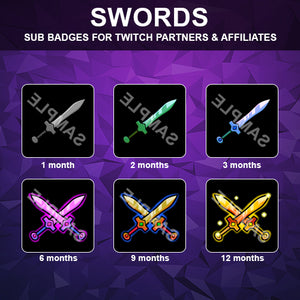 Swords Twitch Sub Badges