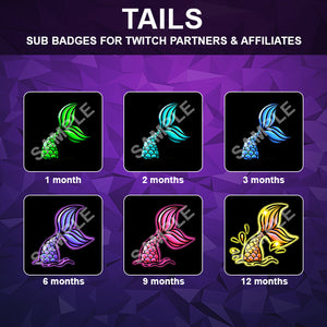 Mermaid's tail Twitch Sub Badges