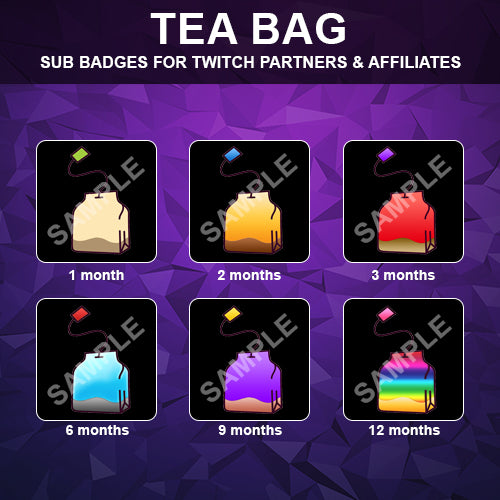 Tea Bag Twitch Sub Badges