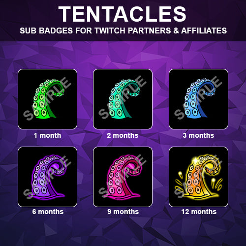 Tentacles Twitch Sub Badges