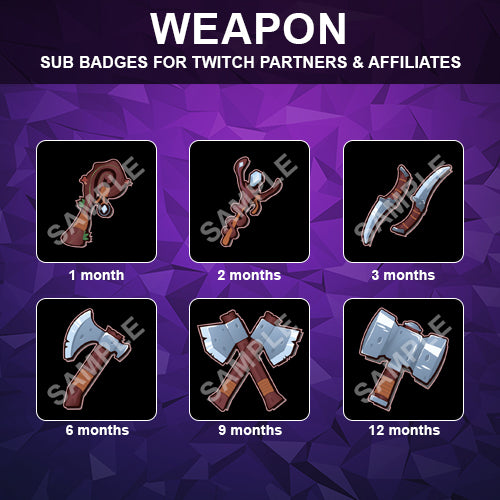 Weapon Twitch Sub Badges