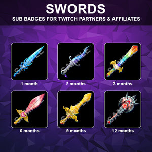 Swords Twitch Sub Badges