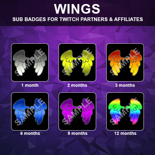 Wings Twitch Sub Badges