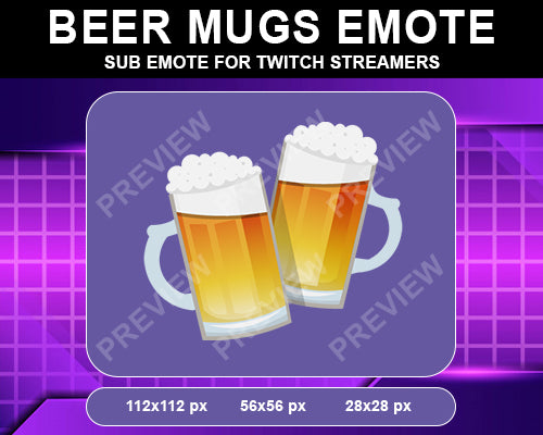 Beer Mugs Hammer Twitch Sub Emote