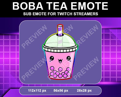 Boba Tea Twitch Sub Emote - streamintro.com