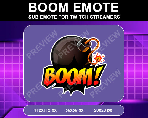 Boom Twitch Sub Emote - streamintro.com