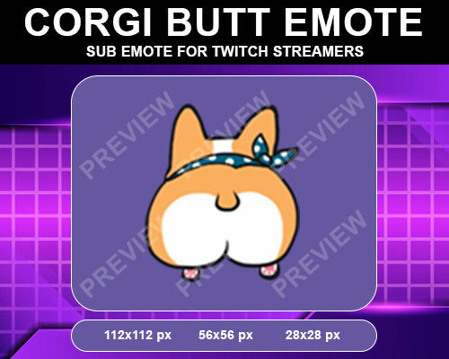Corgi Butt Twitch Sub Emote - streamintro.com