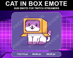 Cat in Box Twitch Sub Emote - streamintro.com