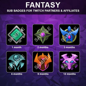 Magic Fantasy Twitch Sub Badges - streamintro.com