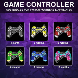 Game Controller Twitch Sub Badges - streamintro.com