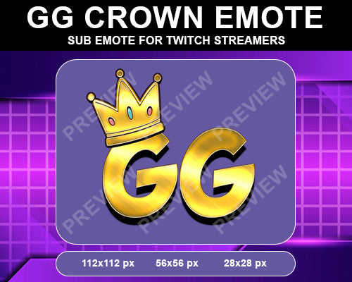GG Crown Twitch Sub Emote - streamintro.com