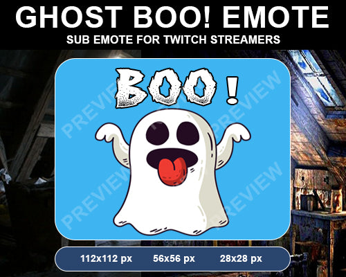 Ghost Boo Twitch Sub Emote - streamintro.com