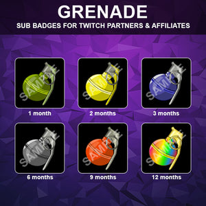 Grenade Twitch Sub Badges - streamintro.com