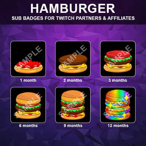 Hamburger Twitch Sub Badges - streamintro.com