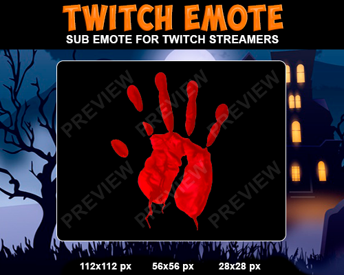Hand Halloween Twitch Sub Emote - streamintro.com