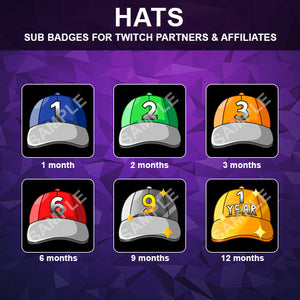 Hats Twitch Sub Badges - streamintro.com