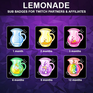 Lemonade Twitch Sub Badges - streamintro.com