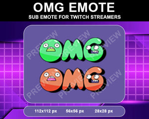 OMG Twitch Sub Emote - streamintro.com