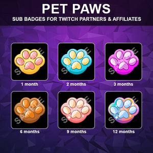 Pet Paws Twitch Sub Badges - streamintro.com