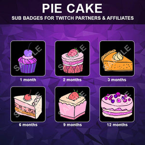Pie Cakes Twitch Sub Badges - streamintro.com