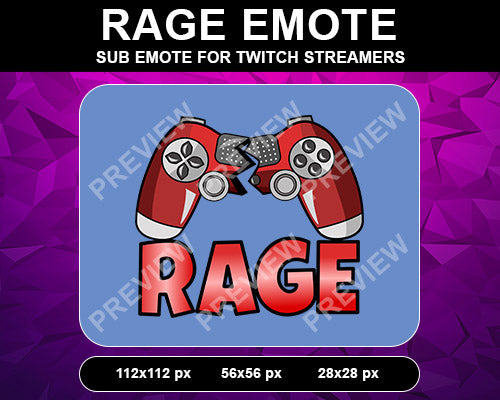 Rage Twitch Sub Emote - streamintro.com