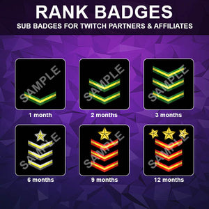 Rank Badges Twitch Sub Badges - streamintro.com
